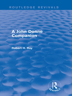 cover image of A John Donne Companion (Routledge Revivals)